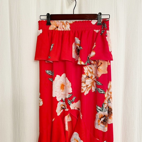 Misa Los Angeles Lucia Maxi Skirt in Red Floral Print - Picture 5 of 6